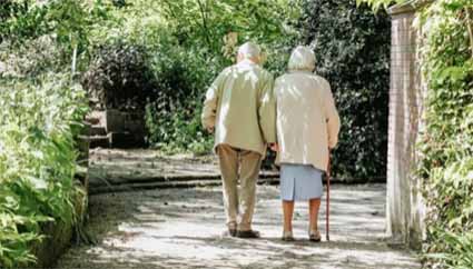 Elderly Couple Walking