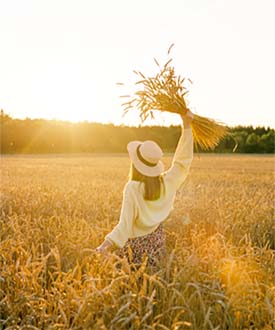 woman in field