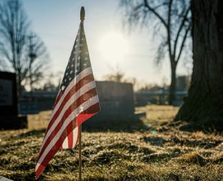 Flag At Cemetery