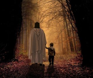 Child Walking With Jesus