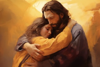 Jesus Consoling Woman