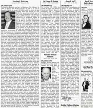Newspaper Obituary Page