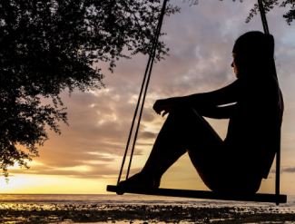 On Swing At Sunset